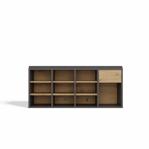 Szafka Na Obuwie Buty Otwarta TALLIN ANTRACYT DĄB ARTISAN Do Przedpokoju
