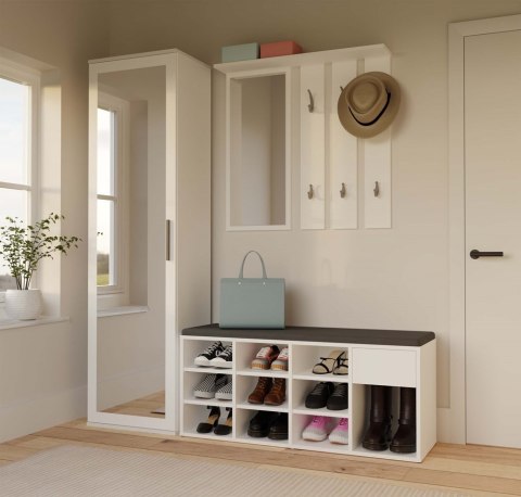 Szafka Na Obuwie Buty Otwarta TALLIN BIAŁY Do Przedpokoju