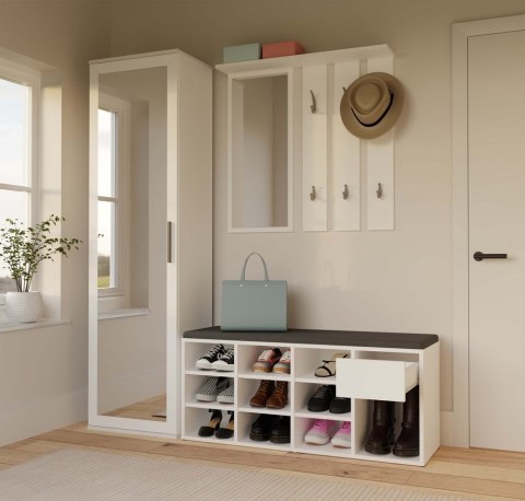 Szafka Na Obuwie Buty Otwarta TALLIN BIAŁY Do Przedpokoju