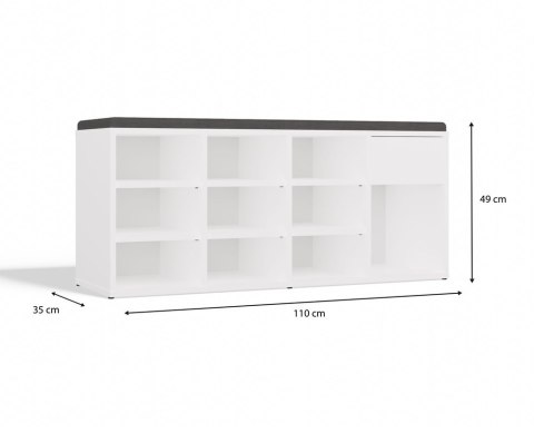 Szafka Na Obuwie Buty Otwarta TALLIN BIAŁY Do Przedpokoju