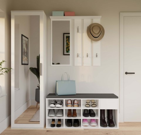 Szafka Na Obuwie Buty Otwarta TALLIN BIAŁY Do Przedpokoju