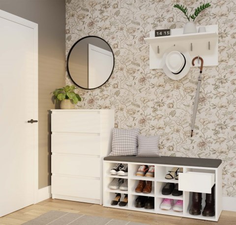Szafka Na Obuwie Buty Otwarta TALLIN BIAŁY Do Przedpokoju