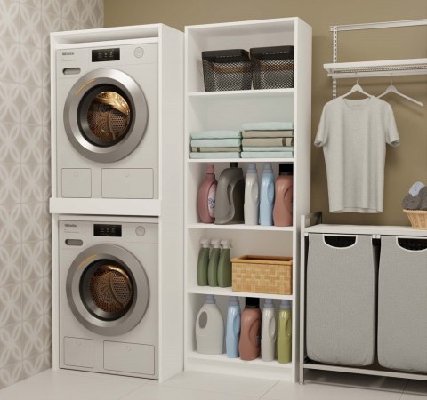 Szafka na Pralkę i Suszarkę POLA TWIN Biała