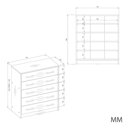 Szafka na obuwie ALEX ANTRACYT ARTISAN Do Przedpokoju
