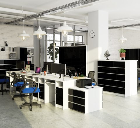 BIURKO ANA PK BIAŁE / CZARNY POŁYSK