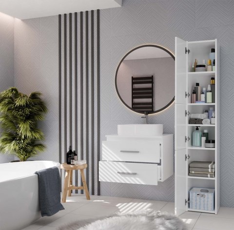 SZAFKA POD UMYWALKĘ NEL 60 ŁAZIENKOWA 2 SZUFLADY BIAŁA