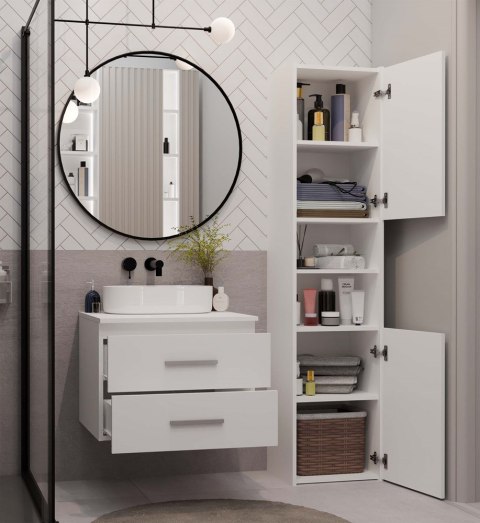 SZAFKA POD UMYWALKĘ NEL 60 ŁAZIENKOWA 2 SZUFLADY BIAŁA