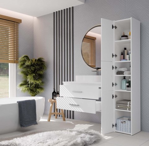 SZAFKA POD UMYWALKĘ NEL 80 ŁAZIENKOWA BIAŁA WISZĄCA 2 SZUFLADY