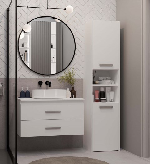 SZAFKA POD UMYWALKĘ NEL 80 ŁAZIENKOWA BIAŁA WISZĄCA 2 SZUFLADY