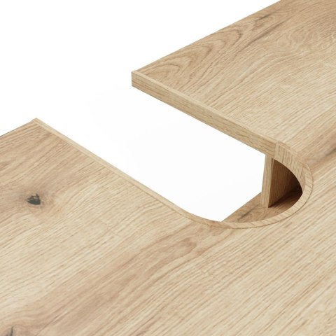 SZAFKA POD UMYWALKĘ TIGO 1D2S DĄB EVOKE 140 CM 2 SZUFLADY RYFLOWANY FRONT WISZĄCA