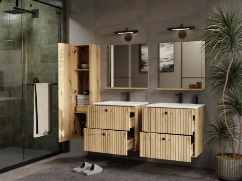SZAFKA POD UMYWALKĘ TIGO 60 2S DĄB EVOKE RYFLOWANY FRONT + UMYWALKA