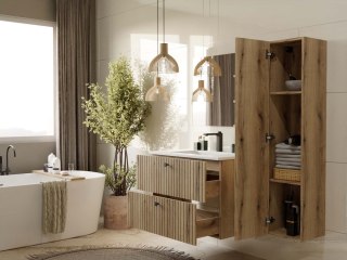 SZAFKA POD UMYWALKĘ TIGO 80 2S DĄB EVOKE RYFLOWANY FRONT + UMYWALKA