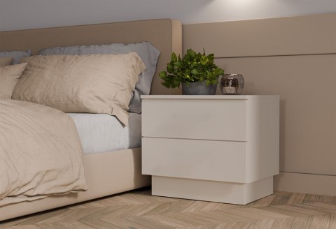Szafka Nocna AMBER 2S Stolik Nocny 2 Szuflady Do Sypialni KASZMIR Beż
