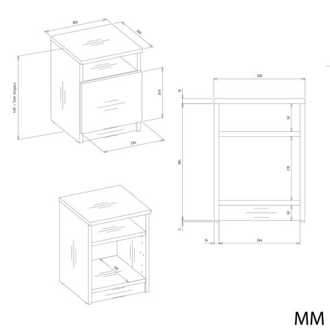 Szafka nocna GALAX 30/1D ANTRACYT ARTISAN