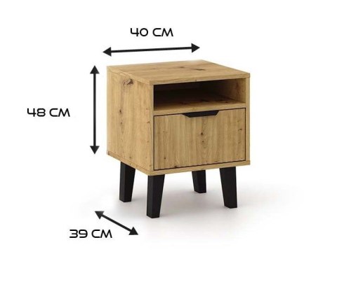 Szafka nocna Scandi 1S SLIM DĄB ARTISAN