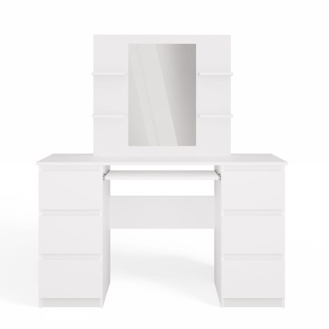 Toaletka Kosmetyczna Z Lustrem Do Makijażu Zestaw MARINA 4P + KUBA Biurko BIAŁA