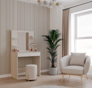 Toaletka Kosmetyczna z Lustrem Do Makijażu MARINA 4P + Biurko 2S KASZMIR