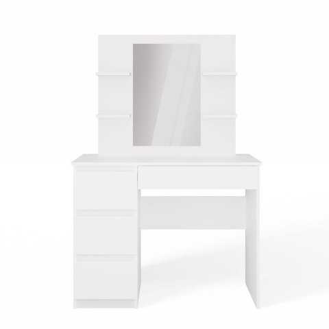 Toaletka MARINA 4P LUSTRO MIJAS LEWE 4 Szuflady 4 Półki BIAŁA Do Sypialni