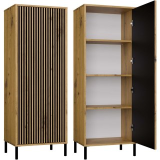 Witryna KAMARO 1DD SLIM DĄB ARTISAN Lamele Front Ryflowany