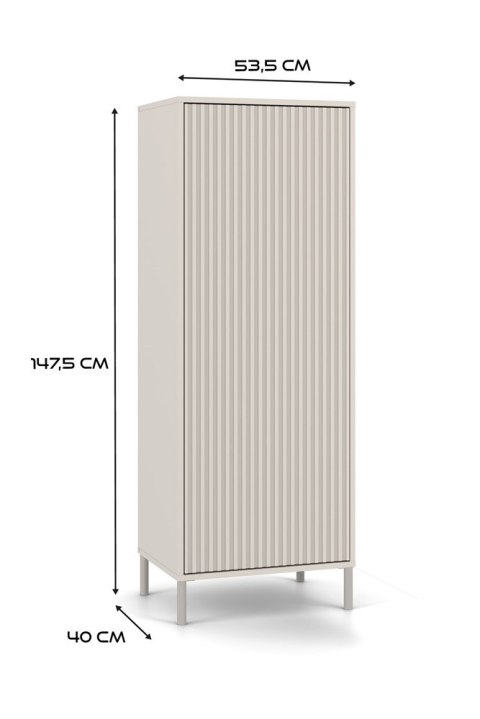 Witryna KAMARO 1DD SLIM KASZMIR Lamele Front Ryflowany