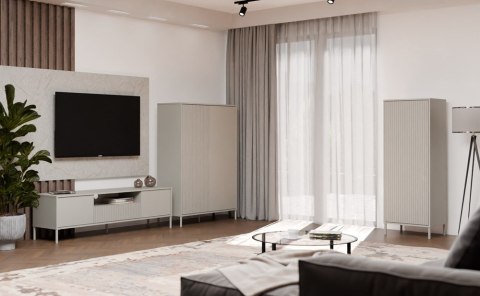 Witryna KAMARO 1DD SLIM KASZMIR Lamele Front Ryflowany