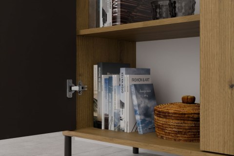 Witryna KAMARO 2DD SLIM/GŁADKI DĄB ARTISAN Lamele Front Ryflowany + Klasyczny