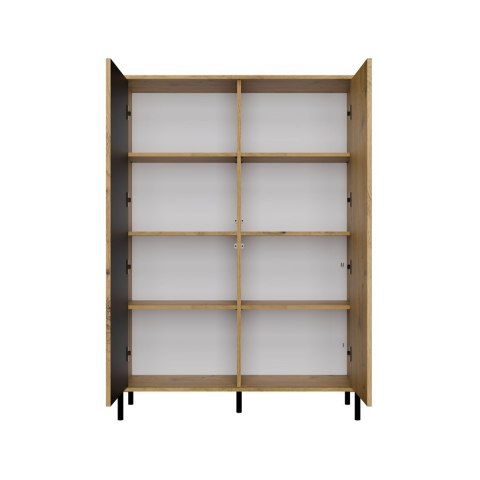 Witryna KAMARO 2DD SLIM/GŁADKI DĄB ARTISAN Lamele Front Ryflowany + Klasyczny