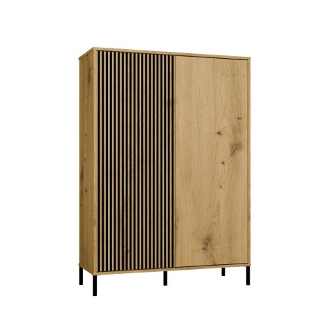 Witryna KAMARO 2DD SLIM/GŁADKI DĄB ARTISAN Lamele Front Ryflowany + Klasyczny