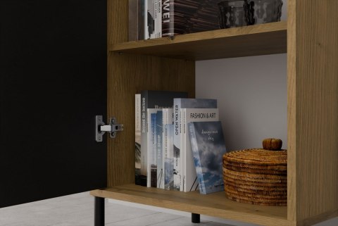 Witryna KAMARO 2DK SLIM/GŁADKI DĄB ARTISAN Lamele Front Ryflowany + Klasyczny