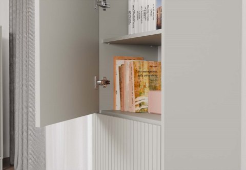 Witryna KAMARO 2DK SLIM/GŁADKI KASZMIR Lamele Front Ryflowany + Klasyczny