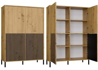 Witryna KAMARO 4DK SLIM/GŁADKI DĄB ARTISAN 4 Drzwi Lamele Front Ryflowany + Klasyczny