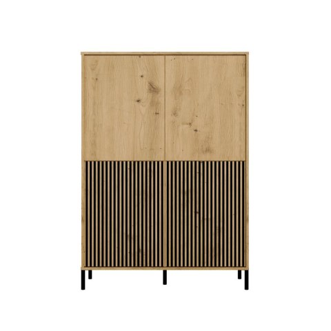 Witryna KAMARO 4DK SLIM/GŁADKI DĄB ARTISAN 4 Drzwi Lamele Front Ryflowany + Klasyczny