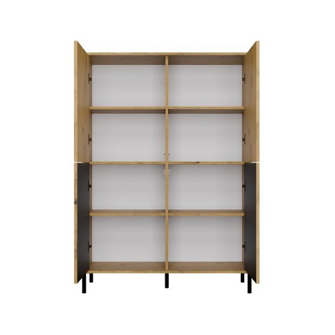 Witryna KAMARO 4DK SLIM/GŁADKI DĄB ARTISAN 4 Drzwi Lamele Front Ryflowany + Klasyczny