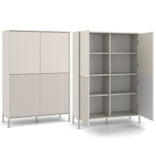 Witryna KAMARO 4DK SLIM/GŁADKI KASZMIR 4 Drzwi Lamele Front Ryflowany + Klasyczny