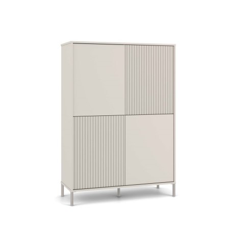 Witryna KAMARO 4DK SLIM/GŁADKI KASZMIR 4 Drzwi Lamele Front Ryflowany + Klasyczny