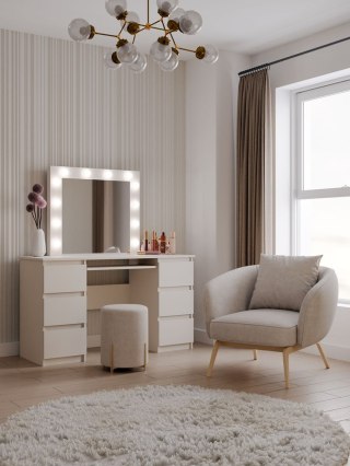 Zestaw Toaletka KUBA + LUSTRO MARINA KASZMIR BEŻ