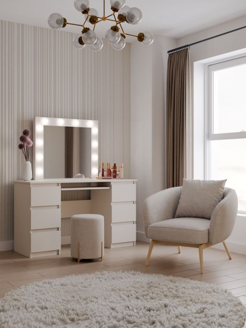 Zestaw Toaletka KUBA + LUSTRO MARINA KASZMIR BEŻ