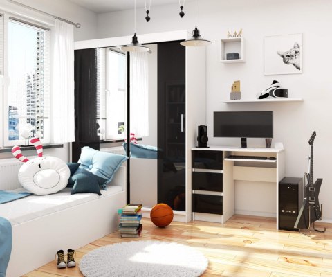 BIURKO A-6 CLP CZARNY POŁYSK LEWOSTRONNE