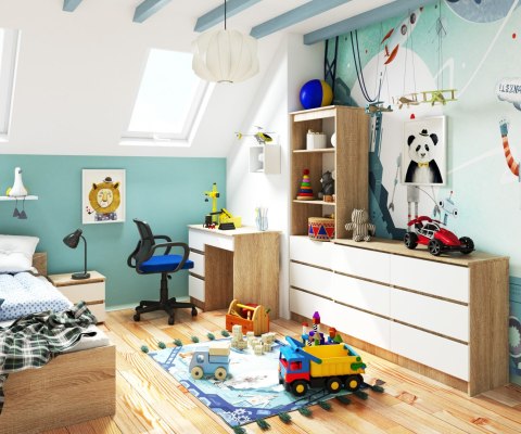 BIURKO A-7 CLP PK DĄB SONOMA / BIAŁY LEWOSTRONNE