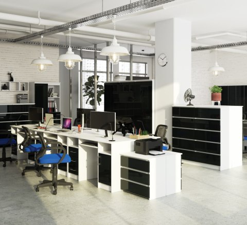 BIURKO ANA BIAŁE / GRAFIT POŁYSK