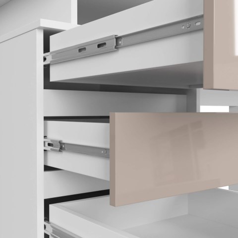 BIURKO CLP 135cm PK BIAŁE / CAPPUCCINO POŁYSK