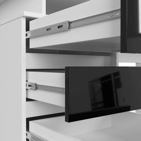 BIURKO CLP 135cm PK BIAŁE / CZARNY POŁYSK