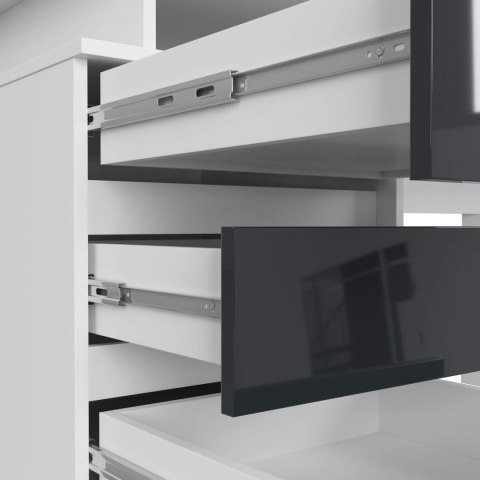 BIURKO CLP 135cm PK BIAŁE / GRAFIT POŁYSK