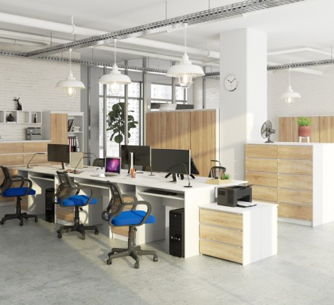 BIURKO CLP 135cm PK BIAŁE / SONOMA