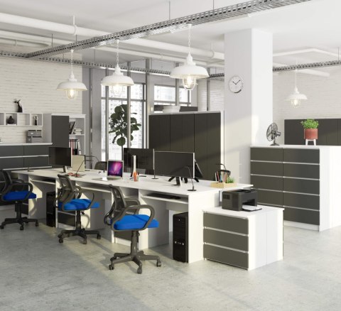 BIURKO CLP 135cm PK BIAŁE / SZARE