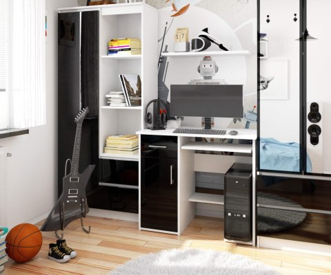 BIURKO JAY PK BIAŁY / CZARNY POŁYSK