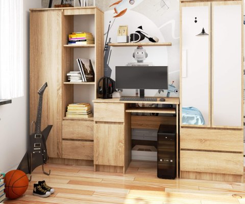 BIURKO KOMPUTEROWE 90 cm PIKSEL LEWE PK SONOMA