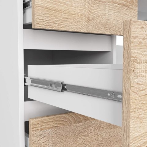 BIURKO KOMPUTEROWE A-11 135 cm 6 SZUFLAD PK BIAŁE / SONOMA