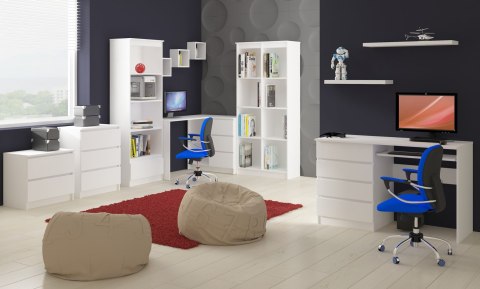 BIURKO KOMPUTEROWE A-11 135 cm 6 SZUFLAD PK BIAŁE