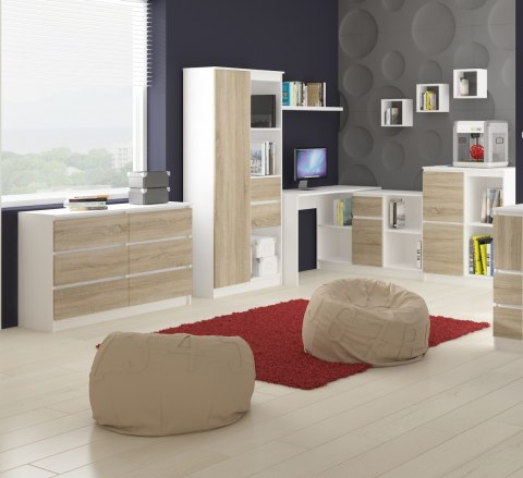 BIURKO KOMPUTEROWE A-6 90 cm LEWE BIAŁE / SONOMA